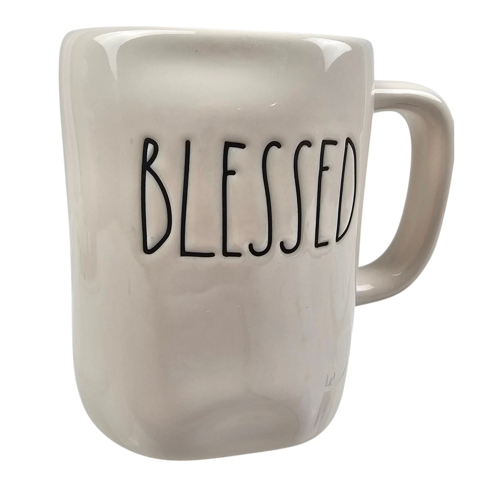 Rae Dunn Blessed Coffee Mug Artisan Collection Magenta Cream Ceramic Farmhouse